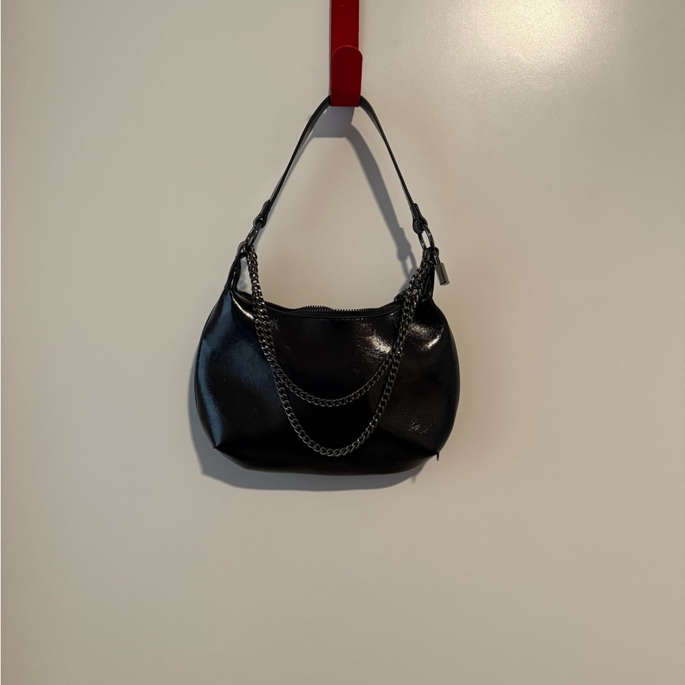 H&M Black Shoulder Bag with Chain Detail